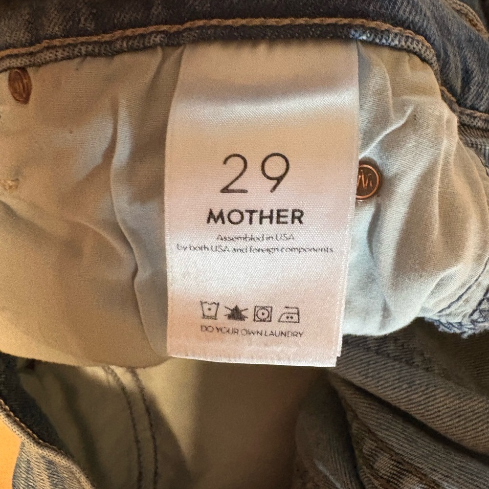 MOTHER The Pixie Dazzler Ankle Fray Distressed Button Fly Jeans - Picture 6 of 7